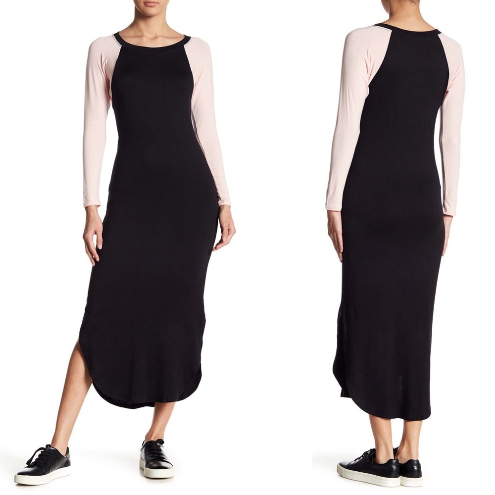 Caleigh & Clover Baseball Sleeve Midi Dress